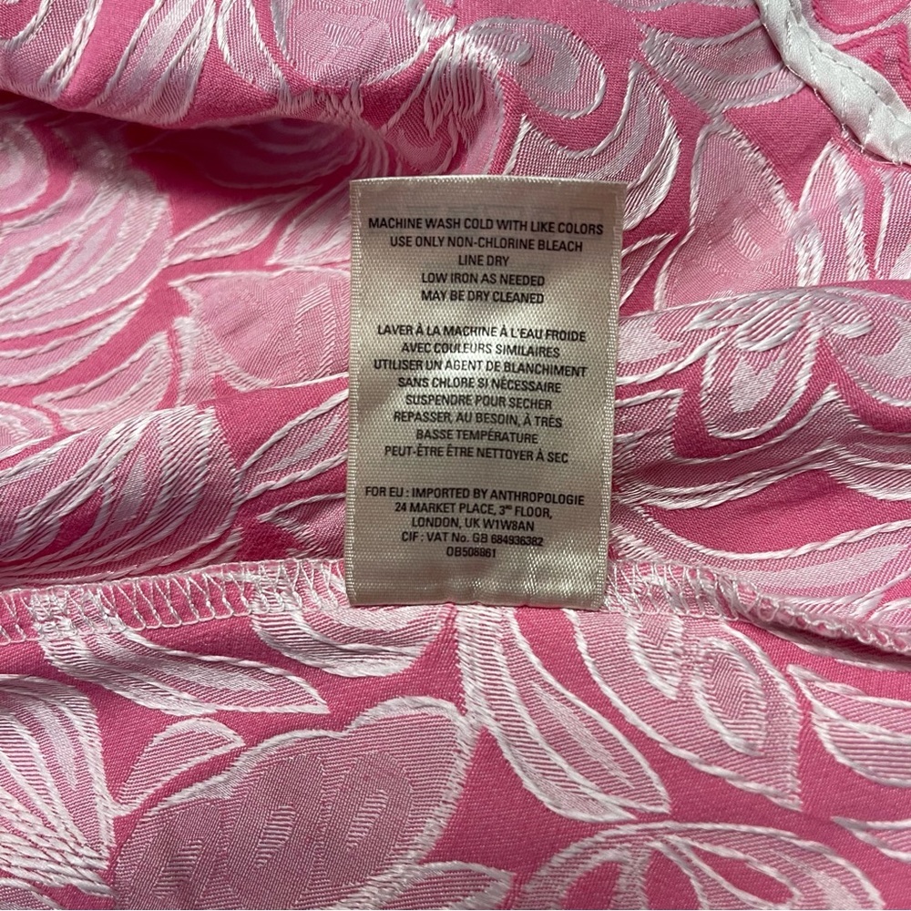 Maeve Anthropologie‎ Claribel Dress Women’s Size 4 Pink Jacquard Fit & Flare - Picture 15 of 16
